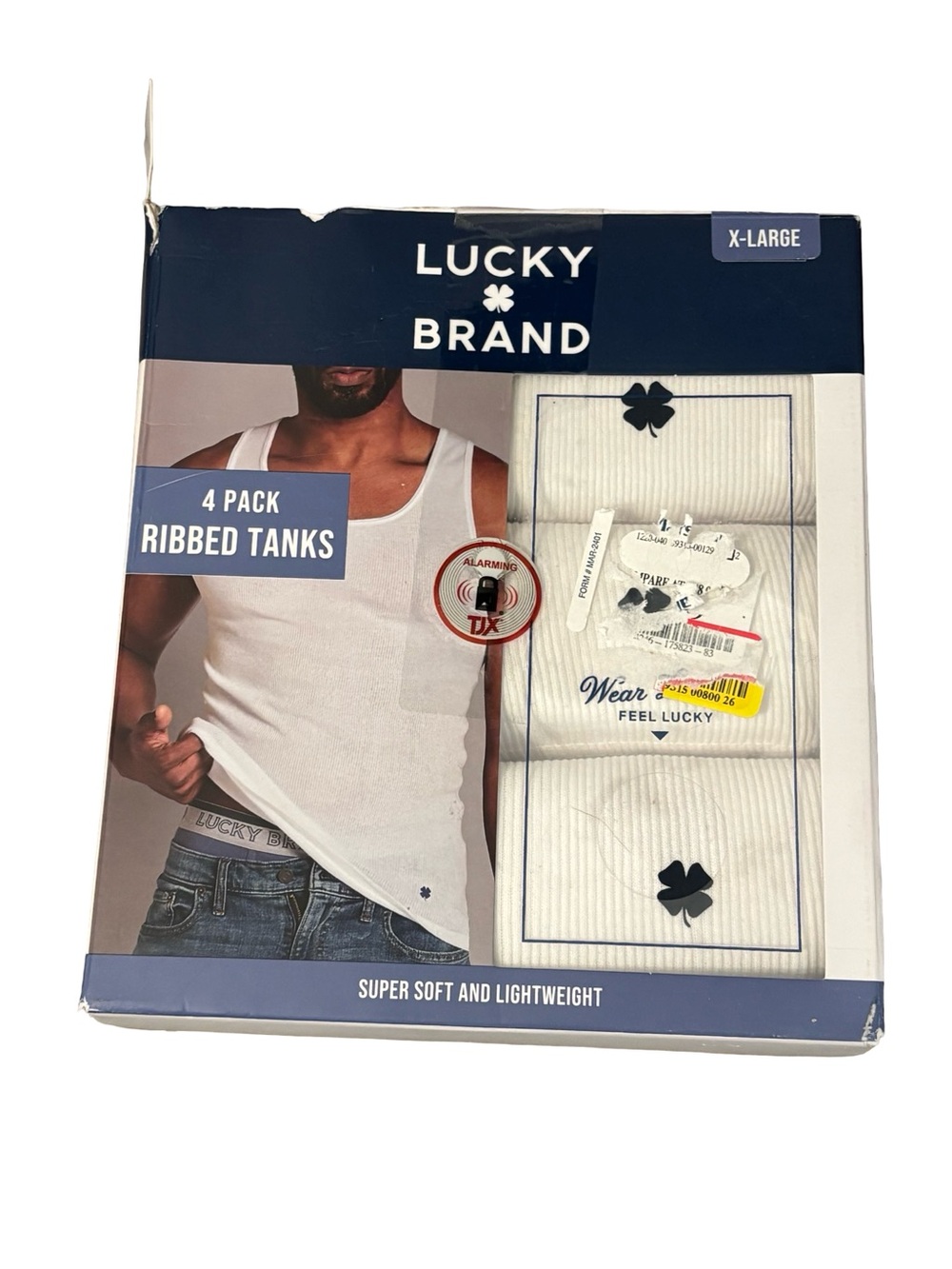 Lucky Brand Men's White Ribbed Tank Top - 3 Pack (X-Large) Reduced